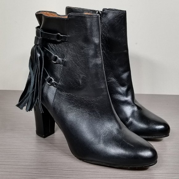 Halogen 'Sadee' Side Zip Bootie, Black Leather, Womens Size 7.5 - Picture 3 of 10